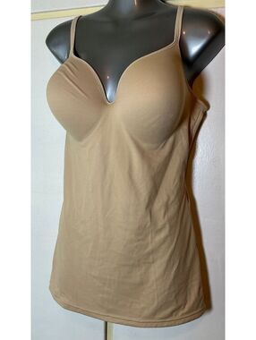 Maidenform Shapewear Camisole Tank Top Built in Bra Firm Control Beige Size XL